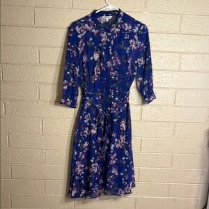 Nanette Lepore Blue Pink Buttoned Sundress